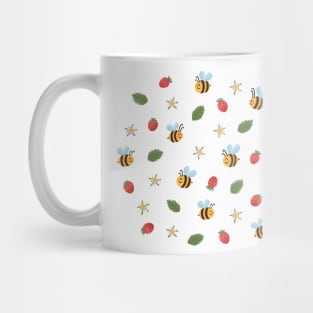 Honey bee and strawberry Mug